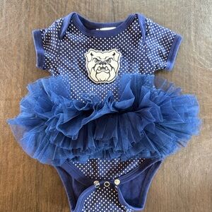 Butler University Bulldog Blue Polka Dot Baby Onesie with Tutu Sz Newborn